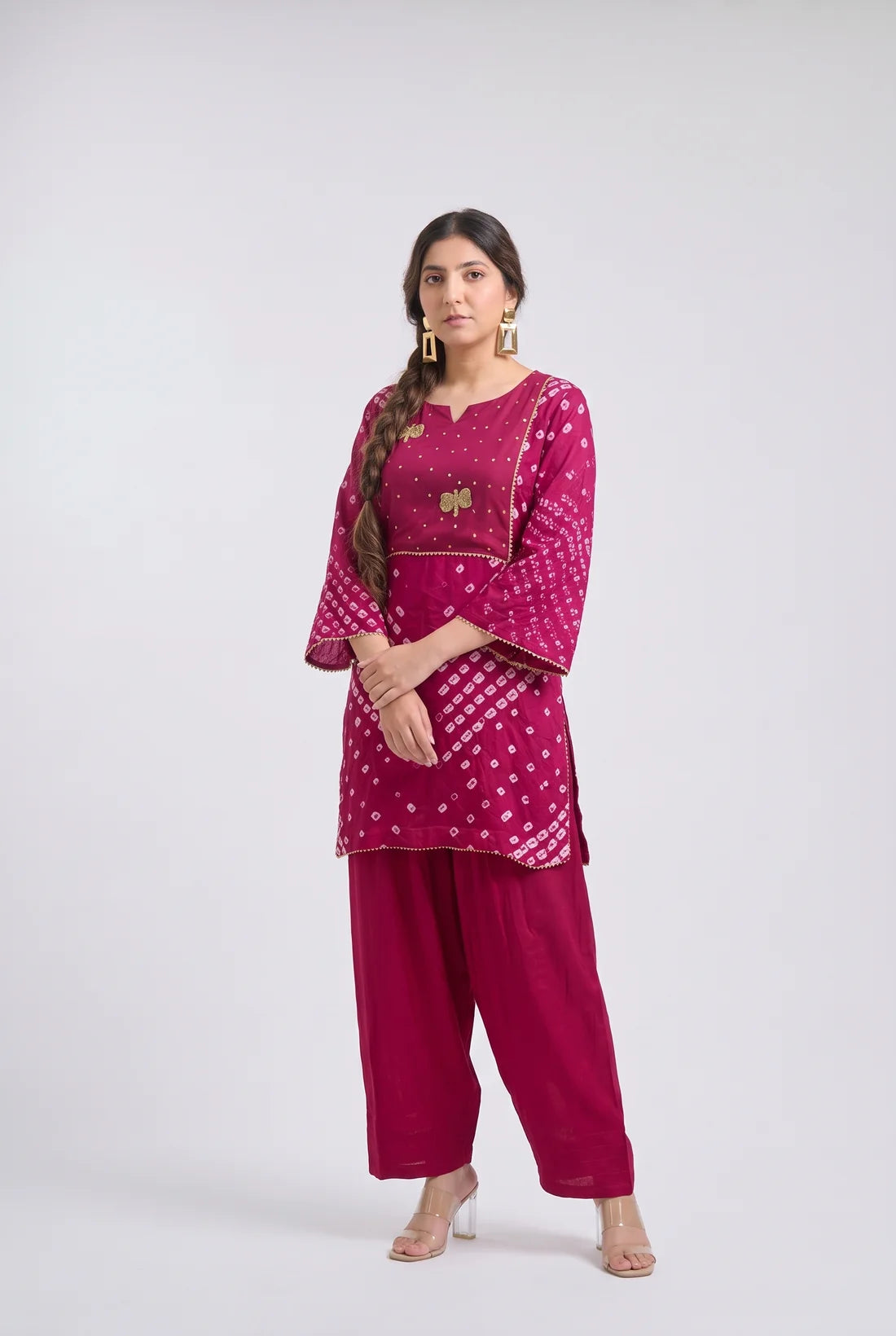 Akshya Wine Magenta Printed Kurta Pant Set
