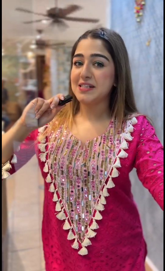 Hirva Schiffli Cotton Hand Work Cord Set For Women