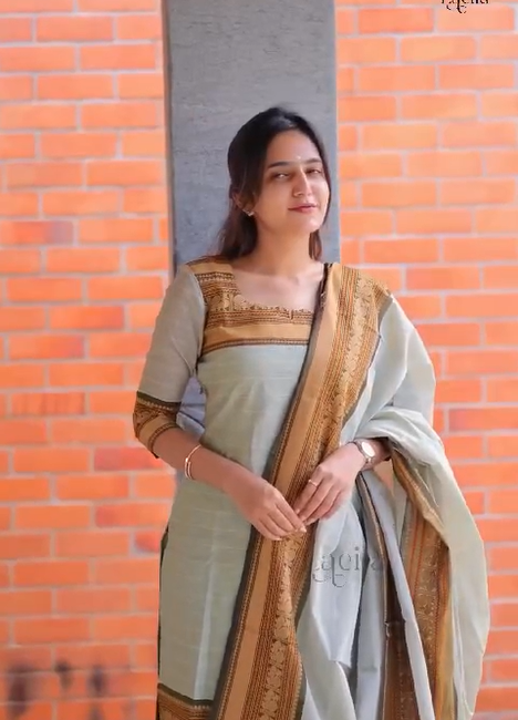 Featuring Beautiful kanchi cotton suit set