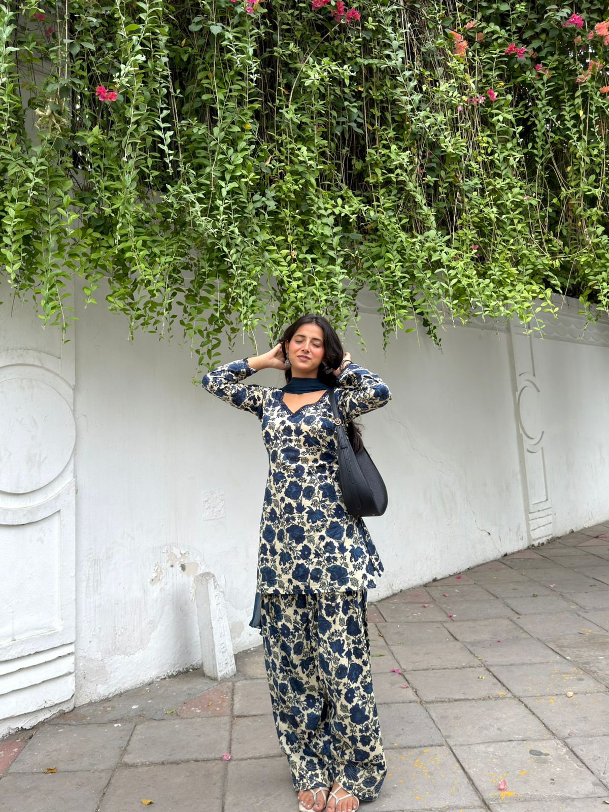 Dildar Blue Comfy Farshi Salwar set