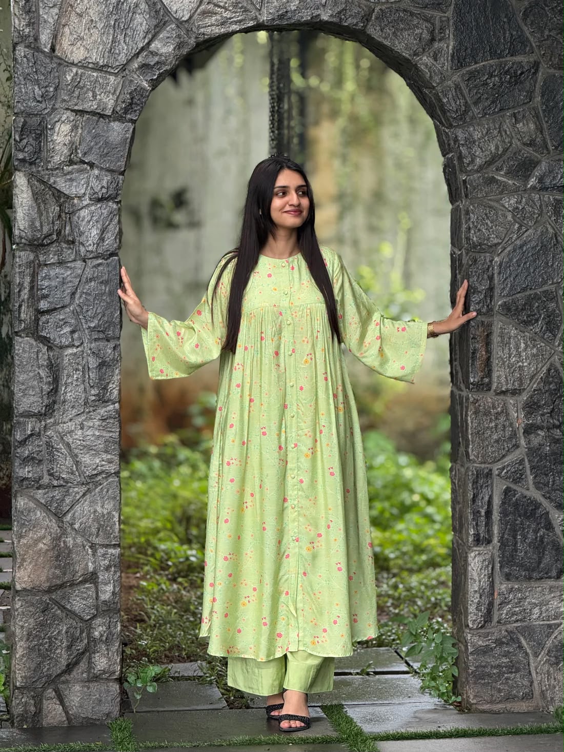 Ayesha Bloom Grace Floral Muslin Kurta Set for Women