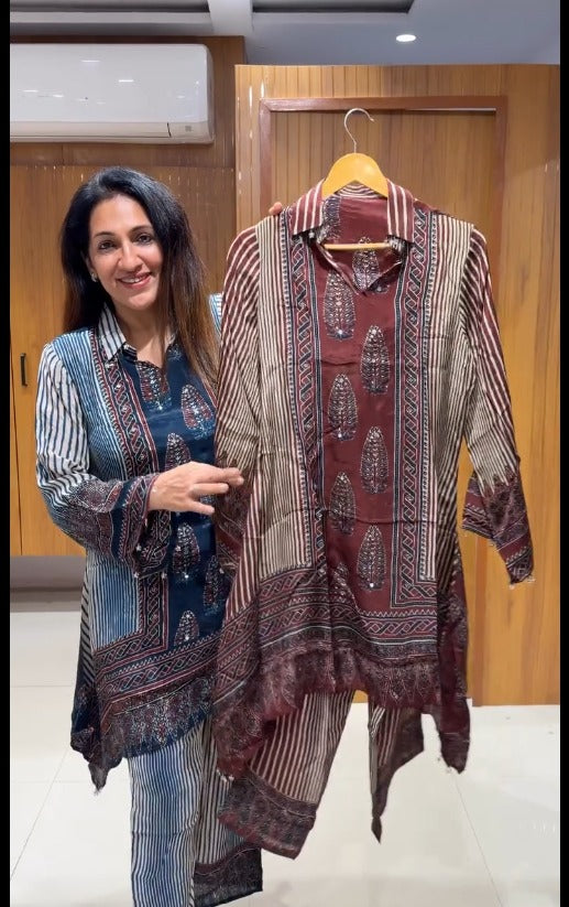 Krupa Women’s Printed Straight Kurta Pant Set