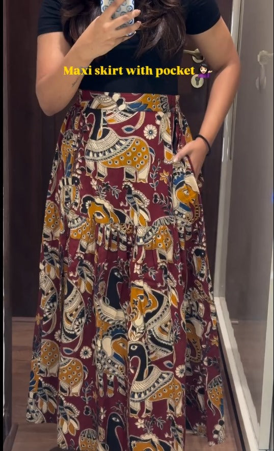 Nayka Printed Maxi Skirt With Pocket