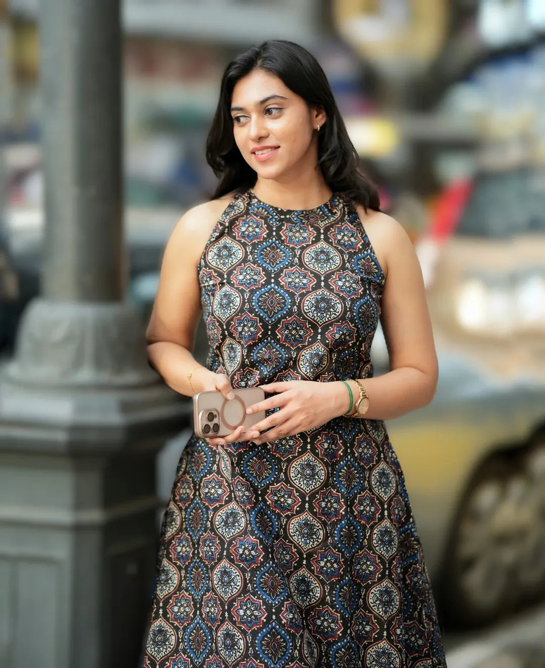 Moni Cotton Printed Halter Neck A-line Kurta Pant