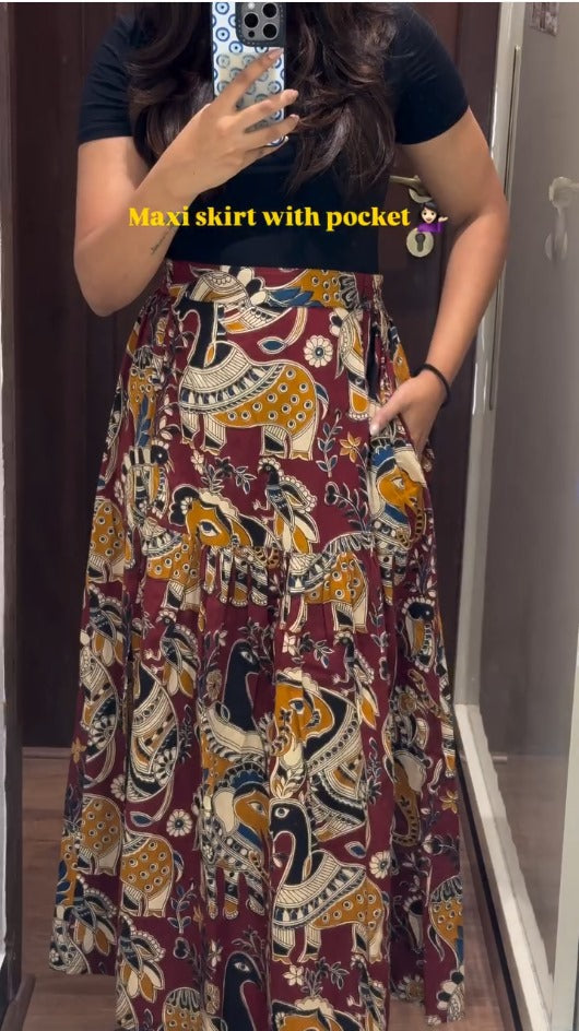 Nayka Printed Maxi Skirt With Pocket