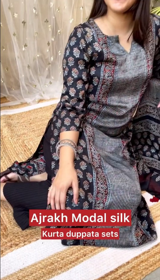 Ravina Modal Silk Kurta Duppata Set