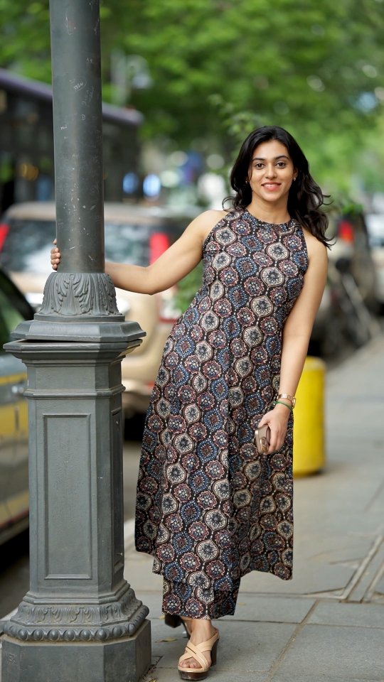 Moni Cotton Printed Halter Neck A-line Kurta Pant