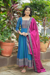 Pure Silk temple pure muslin Anarkali Gown