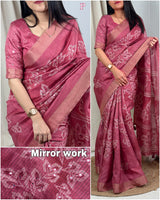 Navnidhi  zari jacquard checks with zari border in saree