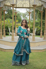 Readymade Plazoo  Dupatta Suit