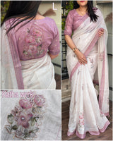 Designer digital print in saree