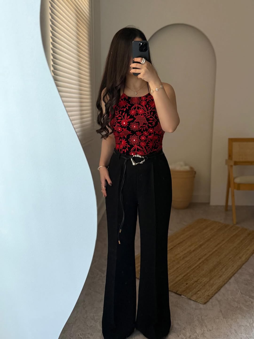 Sweetheart Red Kora Cottan  Embroidered Bloom Set