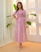 Dhuna  Embroidered Cotton A Line Dress