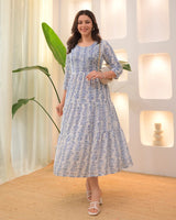 Dhuna  Embroidered Cotton A Line Dress