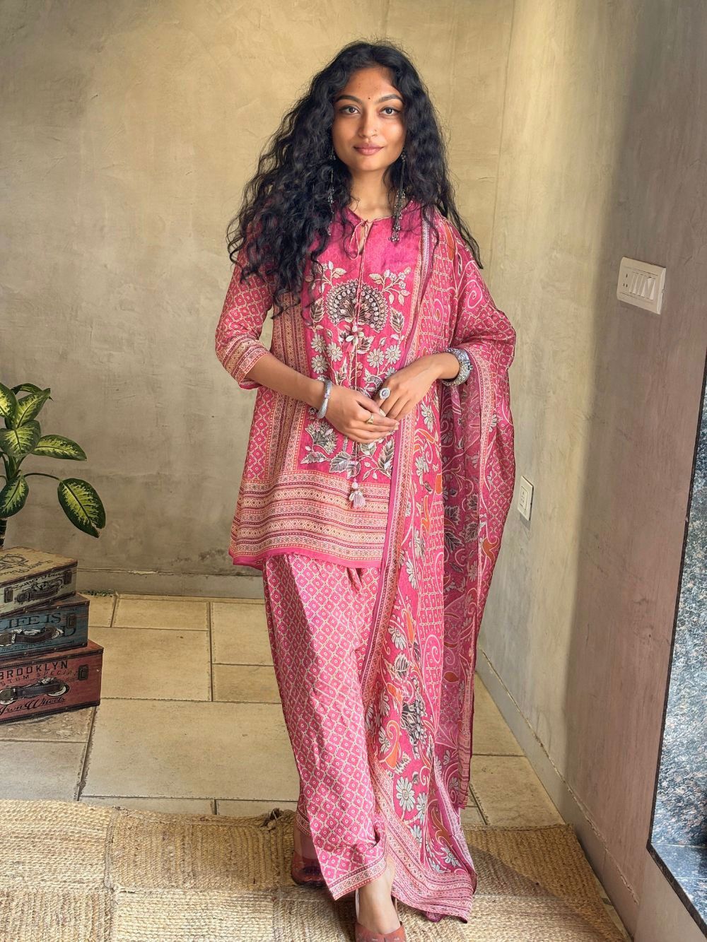 Rina Traditional Printed Kurta Palazzo Set with Dupatta