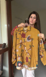 Women’s Kalamkari Printed Button-Down Shirt