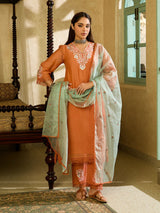 Women’s Embroidered Cotton Kurta Set with Dupatta – Elegant Ethnic Wear